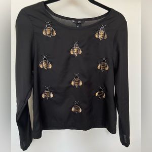 H&M Bee Sequined/Beaded Top